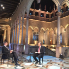 Imagen de la entrevista de ayer al presidente, Carles Puigdemont. 