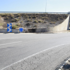 Vista del lloc de l’accident a la rotonda que uneix l’Ll-11 amb la C-13 a Lleida.