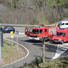 Estado en el que quedó la moto de las víctimas mortales tras la colisión de ayer en la Vall de Boí. 