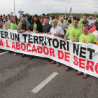 Imatge d’arxiu d’una de les protestes contra el dipòsit de residus industrials de Seròs.