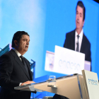 El presidente de Endesa, Borja Prado, durante su intervención en la junta de accionistas de la compañía.