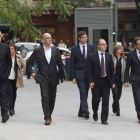 Joaquim Forn, Dolors Bassa, Raul Romeva, Carles Mundó, Jordi Turull, Maritxel Borrás y Josep Rull.