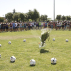 Un momento del homenaje a Emili Vicent en el INEFC de Lleida.