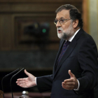 Mariano Rajoy durante su comparecencia.