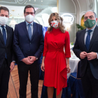 Imatge d’arxiu dels presidents de CEOE, Cepyme i ATA amb la ministra Yolanda Díaz.