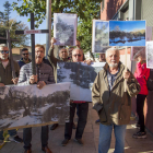 Un momento de la protesta de ayer en la sede de la conselleria de Acción Climática en Lleida ciudad. 
