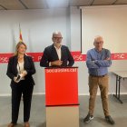 Los ediles del PSC Begoña Iglesias, Fèlix Larrosa y Jaume Sellés.