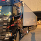 El segundo camión que ayer llegó a Lviv, en Ucrania.