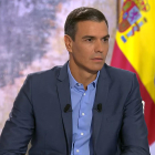 Pedro Sánchez durante una entrevista en televisión.