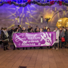 Concentració ahir a la tarda a la plaça Paeria convocada per Dones Lleida.