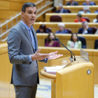 El president espanyol, Pedro Sánchez, al Senat.