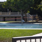 Imatge de les piscines d’Almacelles, que van tancar ahir a primera hora de la tarda.