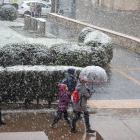 La neu ha caigut abundantment aquesta tarda a Tàrrega.