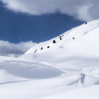 Pla de Beret. La cara nord de la Val d'Aran és una de les zones on s'acumula més neu.