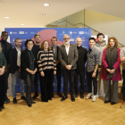 Representants de la Paeria i la Fundació Princesa de Girona, ahir en la presentació del Tour del Talent.