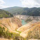 Imatge d’arxiu del pantà de Canelles quan estava molt afectat per la sequera.