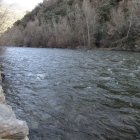 La Noguera Pallaresa ahir al seu pas pel municipi de Rialp.