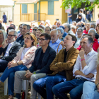 Kleber Esteve, Teresa Ribera, Salvador Illa i Javi López, ahir a la Festa de la Rosa del PSC a Lleida.