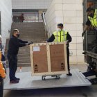 Trasllat el març del 2021 de l’art en litigi de Lleida a Barbastre. - AMADO FORROLLA