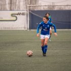 Abril, durant un dels partits d’aquesta última temporada, en la qual ha arribat a ser capitana. - PAU PASCUAL PRAT