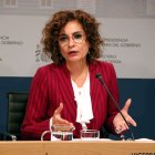 La vicepresidenta primera del govern espanyol, Maria Jesús Montero, durant la presentació del nou model de finançament.