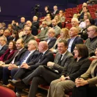 Els consellers Dalmau i Ordeig i el delegat Prieto, amb el president del Grup SEGRE, Robert Serentill. - AMADO FORROLLA