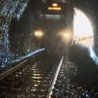 Les filtracions d’aigua en un túnel entre Cervera i Calaf.