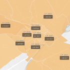 La ciutat de Lleida presenta diferències notables de preu per metre quadrat d'habitatge entre els diferents barris.