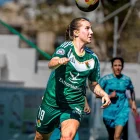 Maya Morrell durant una acció del partit amb el CFF Càceres.