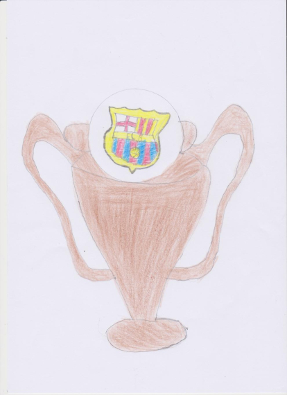 El Jan somia la copa del Barça, aquest cop de xocolata.Jan Pedrós 8 anys