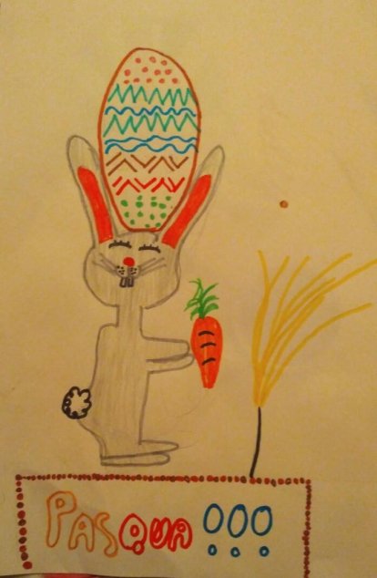 La Núria de 9 anys dibuixa el seu conillet preferit