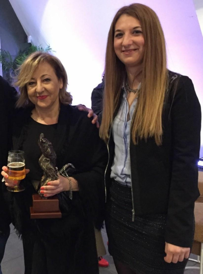 Amb l'actriu Carmen Machi a la inauguració de la 22a mostra de cinema llatinoamericà de Catalunya a la Llotja de Lleida, on va recollir el premi d'honor