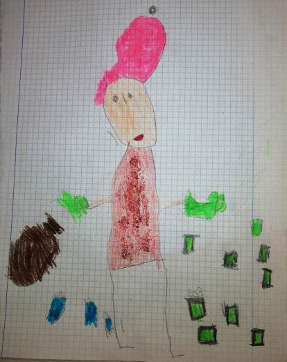 El Iker Moreno de 4 anys ens ha dibuixat un superparenoel amb el seu sac de regals i un mun de regals escampats