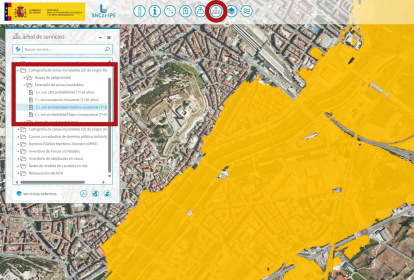 Las indicaciones en el mapa