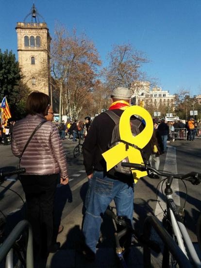 Fotografías de los leridanos en la protesta en la Gran Vía
