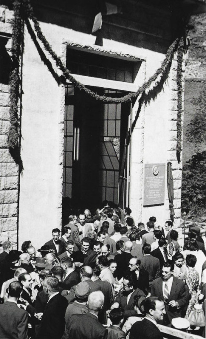 Inauguració de la central de Santa Llúcia, a Anserall, el 1957. - PEUSA