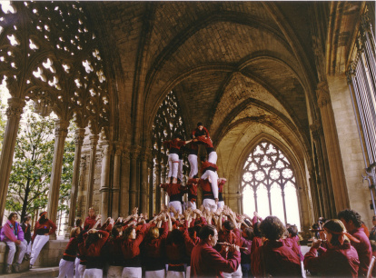 Els Castellers de Lleida han pogut fer els seus castells en espais emblemàtics d’arreu del país.