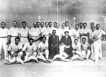 Los pelotaris fundacionales del recinto leridano.