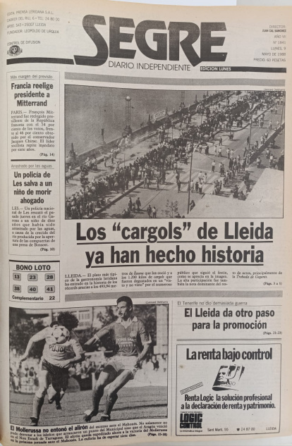 Portada de SEGRE que informa del record.