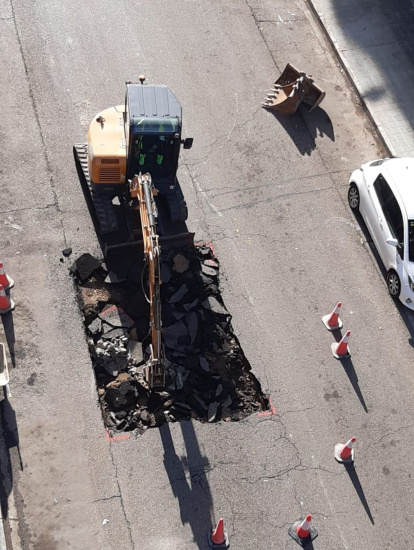 Els treballs per reparar la incidència.