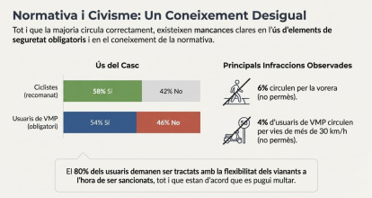 Només la meitat de conductors de patinet porten casc i la meitat dels usuaris de bici i patinet se senten vulnerables per Lleida